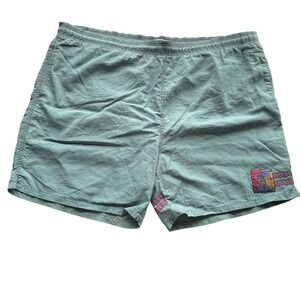 Vtg Weekends Beachwear Mens Large Teal Nylon‎ Swim Trunks Shorts 90s Surf Skate